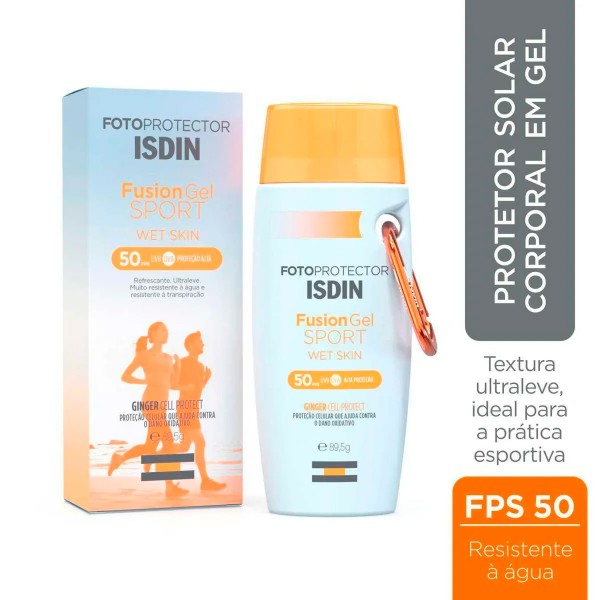 Isdin Fotoprotector Fusion Gel Sport Wet Skin Protetor Solar FPS50 89,5g