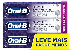 Kit Pasta de Dente Oral-B 3D White 3 unidades 70g