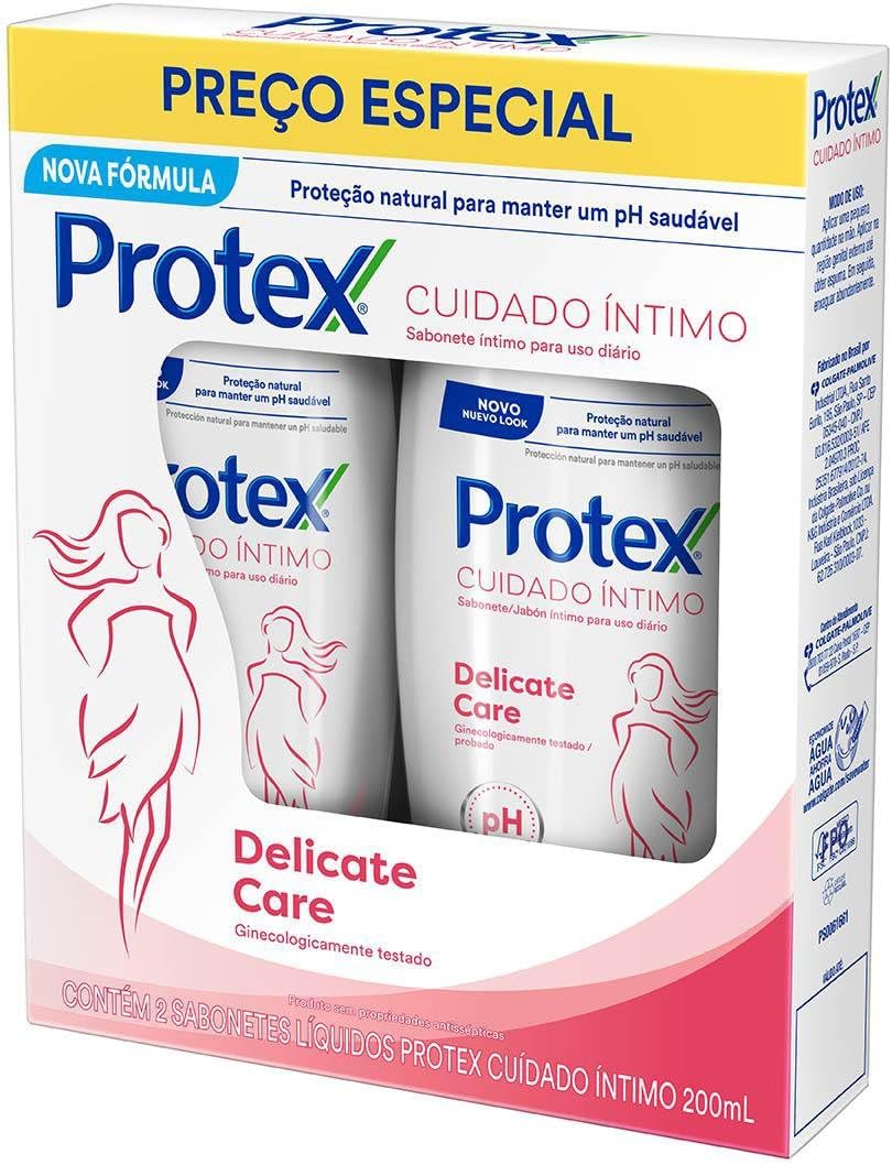 Kit Sabonete Líquido Íntimo Protex Delicate Care Leve 400ml Pague 300ml