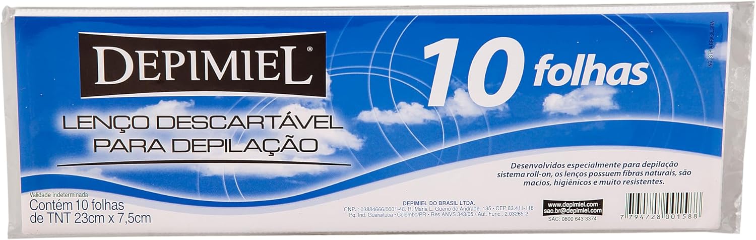 Lenço Descartável para Depilação Depimiel 10 folhas