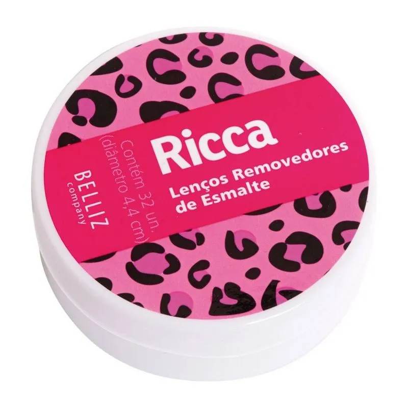 Lenço Umedecido Ricca Removedor de Esmaltes 32 unidades