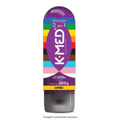 Lubrificante Íntimo e Gel de Massagem K-Med 2 em 1 LGBT+ 203g