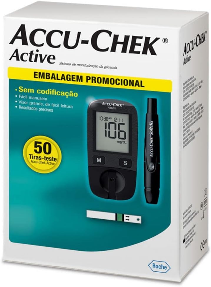 Medidor de Glicose Accu-Chek Active 50 tiras
