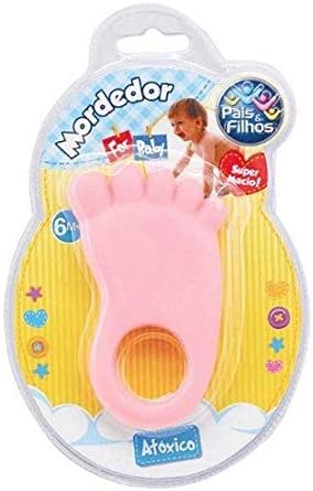 Mordedor Pezinho Rosa Bebê For Baby Pais e Filhos