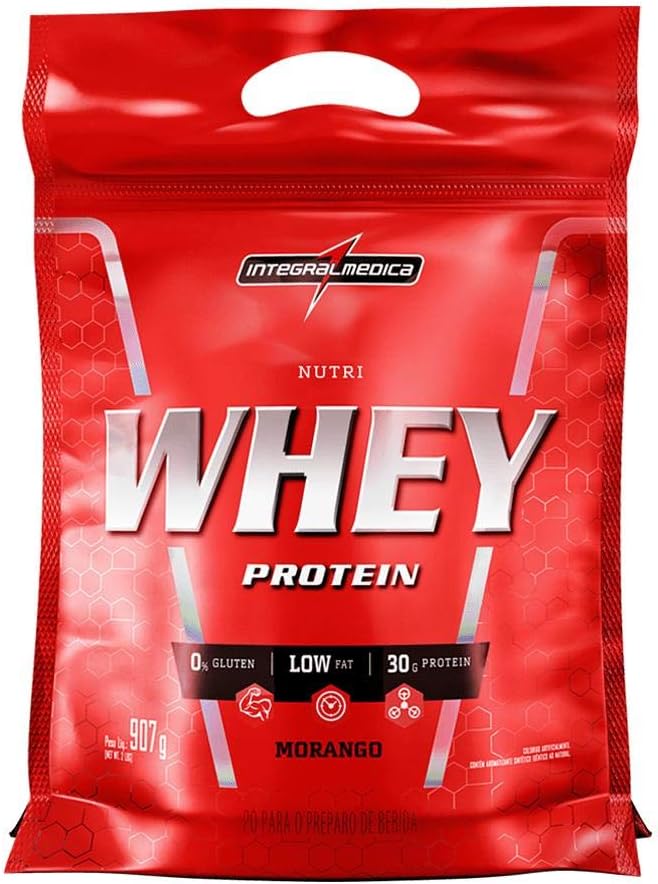 Nutri Whey Protein Pouch Sabor Morango 900g