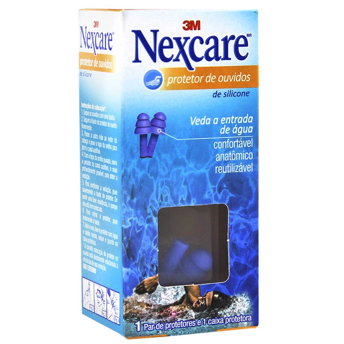 Protetor de Ouvido de Silicone Nexcare 3M 1 par