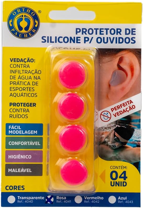 Protetor de Ouvido de Silicone Ortho Pauher Rosa