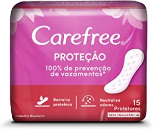 Protetor Diário Carefree Proteção sem Perfume 15 unidades