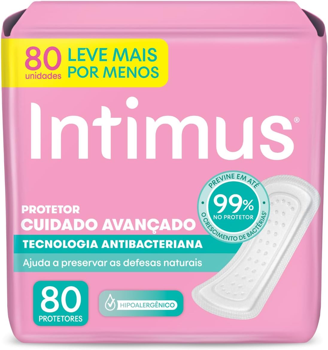 Protetor Diário Intimus Tecnologia Antibacteriana 80 unidades