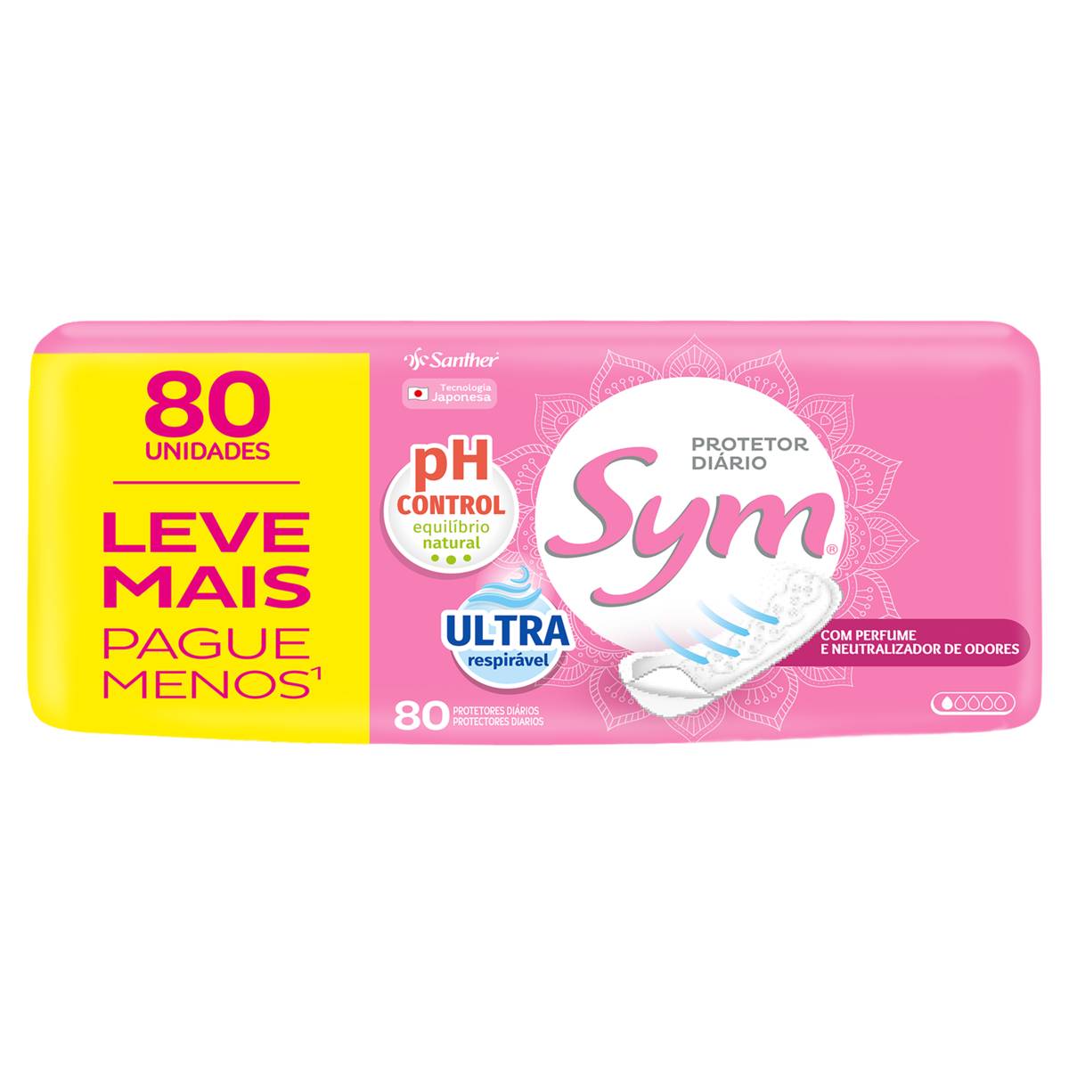 Protetor Diário Sym Com Perfume 80 unidades