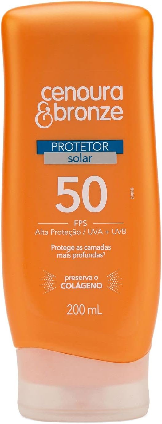 Protetor Solar Corporal Loção FPS50 Cenoura & Bronze 200ml