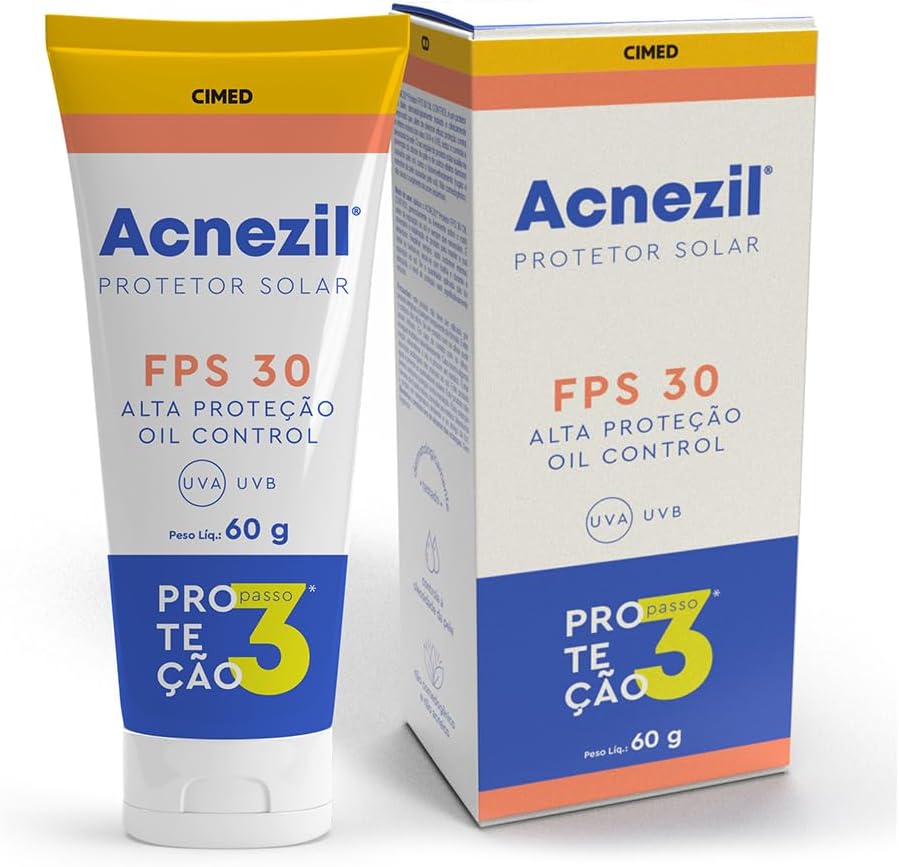 Protetor Solar Facial Acnezil FPS30 Oil Control 60g