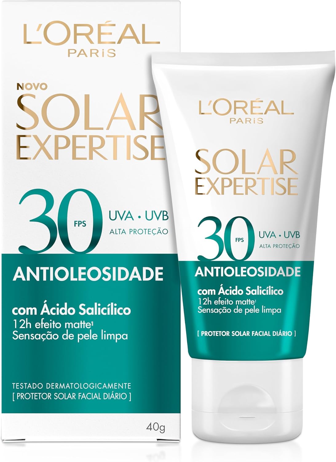 Protetor Solar Facial Antioliosidade FPS30 L'Oreal Expertise Pele oleosa 40g