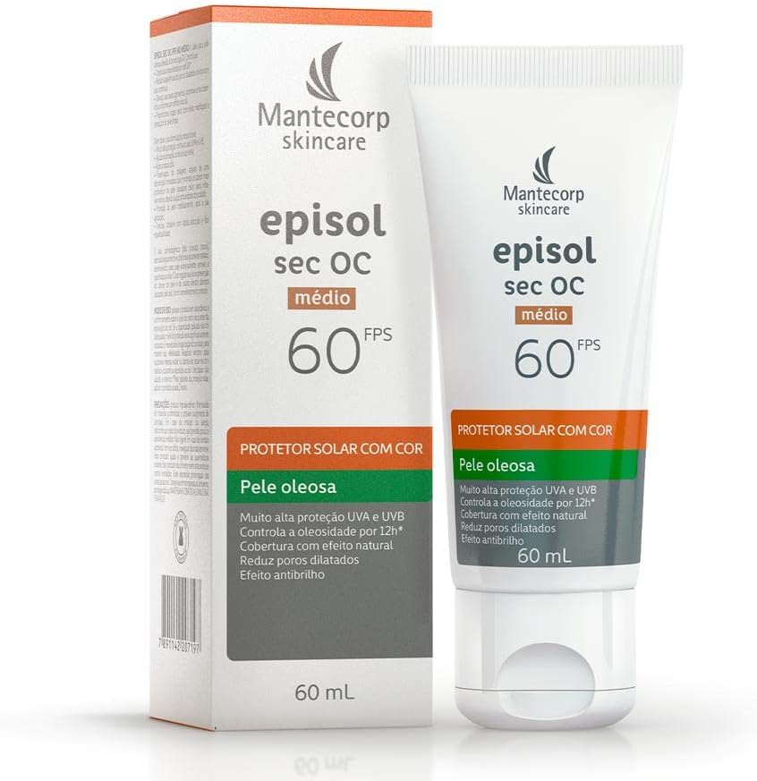 Protetor Solar Facial com Cor Episol Sec OC Médio FPS60 60ml