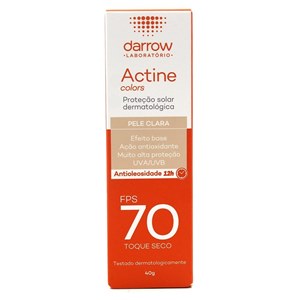 Protetor Solar Facial Darrow Actine Colors Pele Clara FPS70 40g
