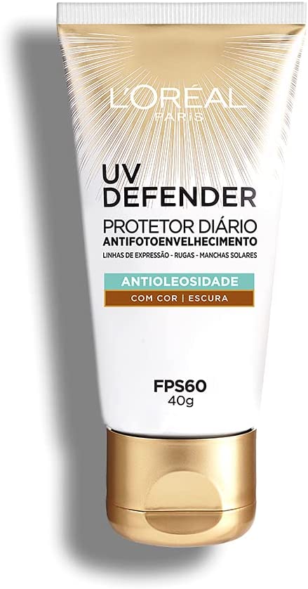 Protetor Solar Facial L'Oréal UV Defender Antioleosidade Cor Escura FPS60 40g
