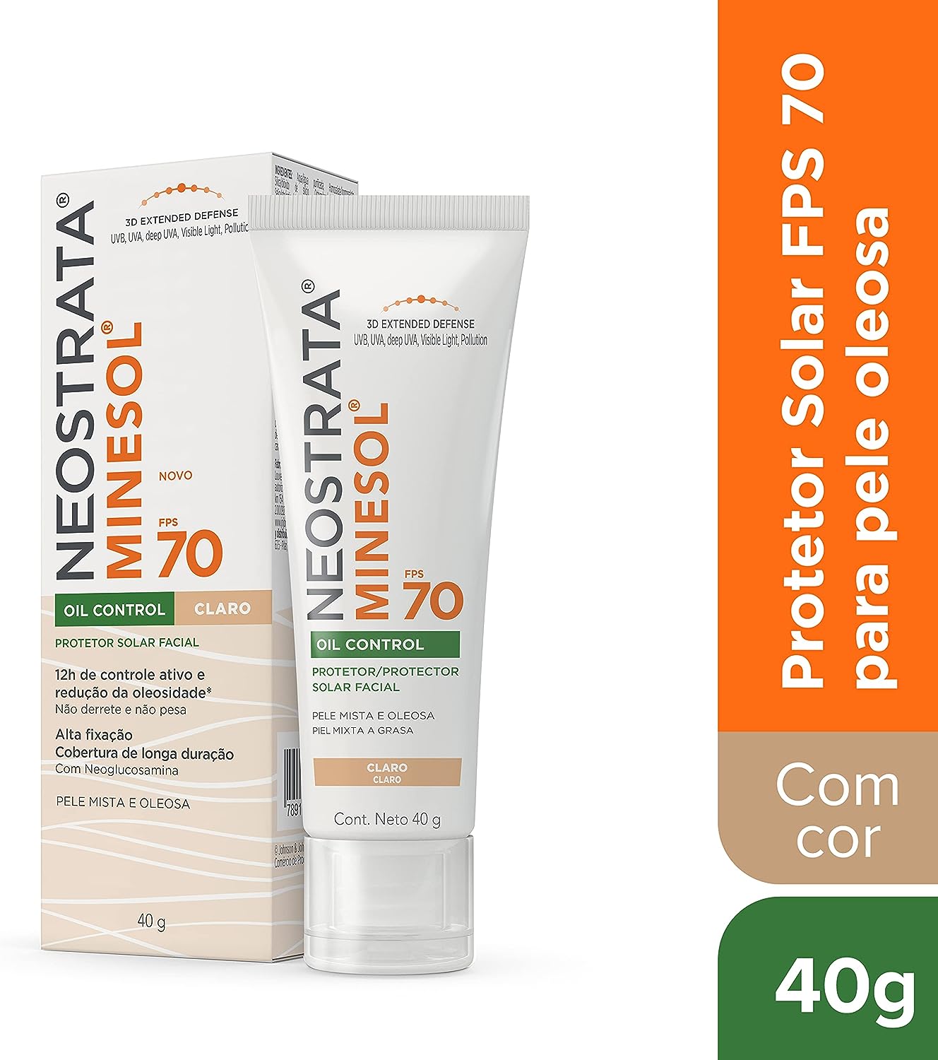 Protetor Solar Facial Neostrata Minesol Oil Control FPS70 Pele Clara 40g