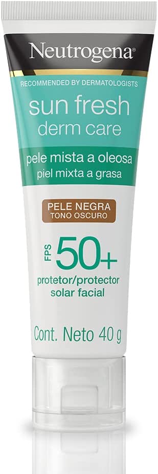 Protetor Solar Facial Neutrogena Sun Fresh Derm Care Pele Negra FP70 40g