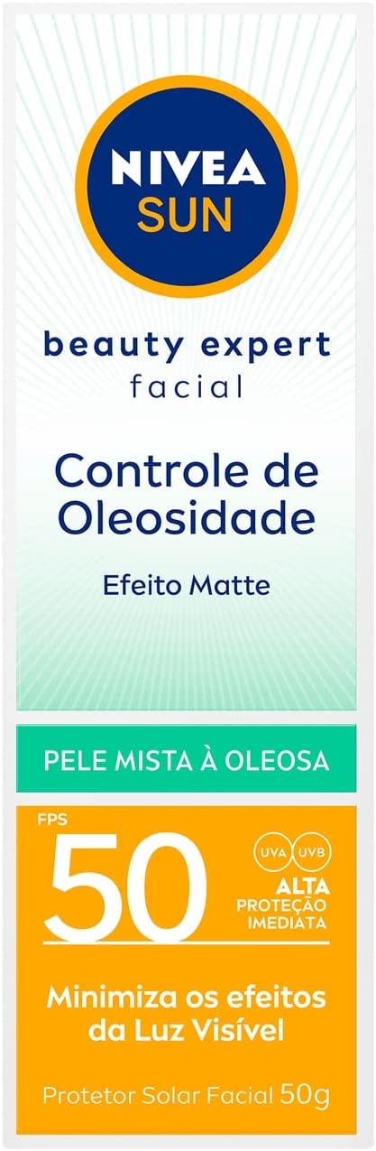 Protetor Solar Facial Nivea Sun Beauty Expert Pele Oleosa FPS50 50g