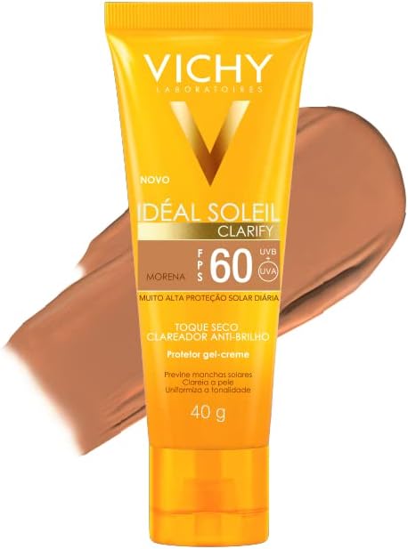 Protetor Solar Facial Vichy Idéal Soleil Clarify Cor Morena FPS60 40g