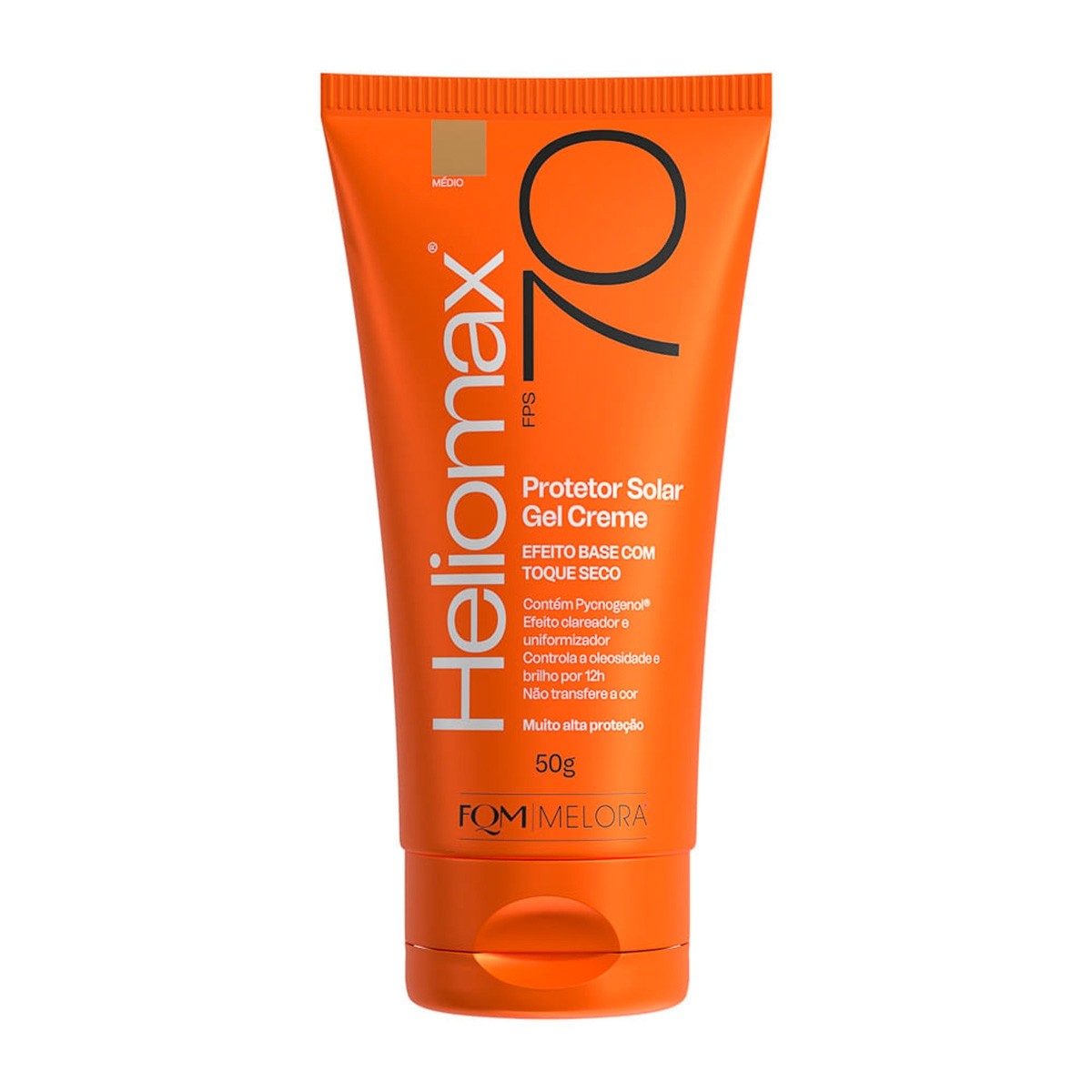 Protetor Solar Gel Creme Facial Heliomax FPS70 Tom Médio 50g