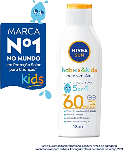 Protetor Solar Infantil Nivea Sun Kids Sensitive FPS60 125ml