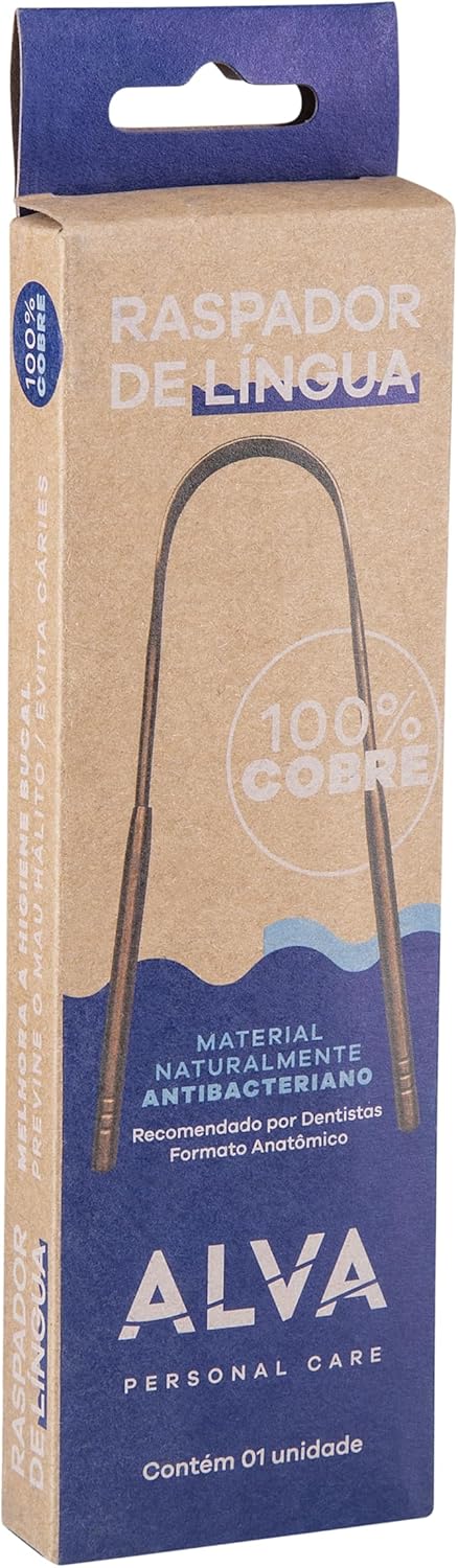 Raspador de Língua 100% Cobre Alva Personal Care