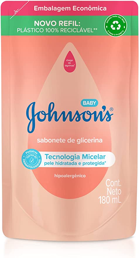 Refil Sabonete Líquido Johnson's Baby Cabeça aos Pés 180ml