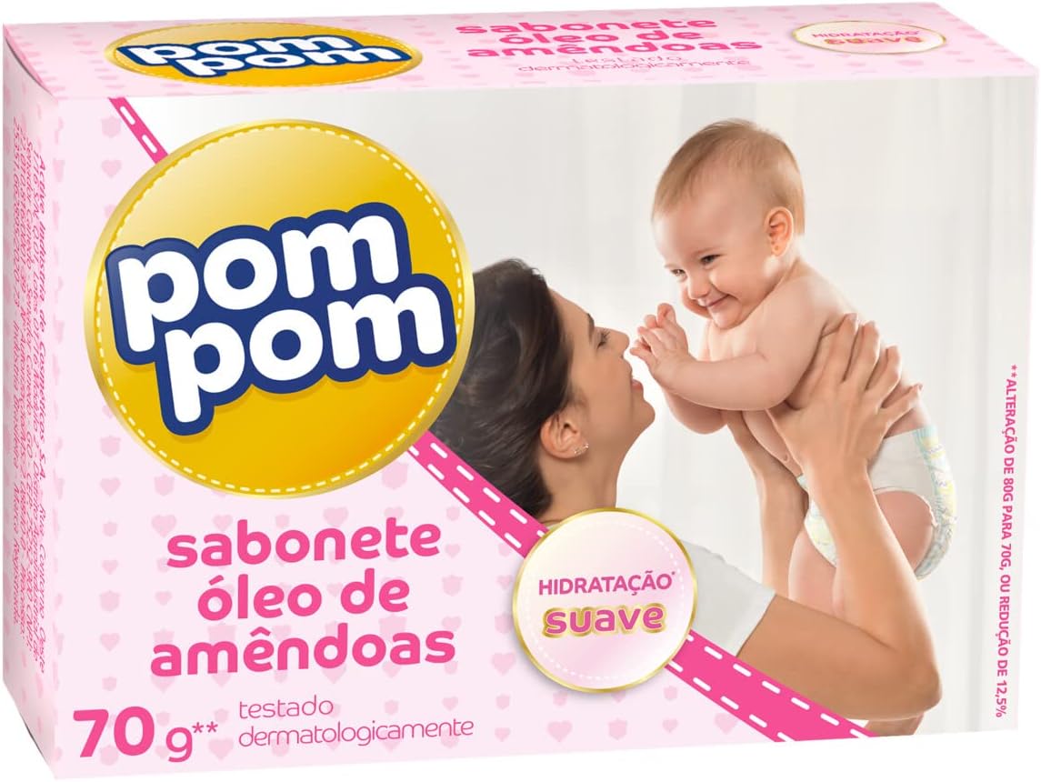 Sabonete em Barra Infantil Pom Pom Óleo de Amêndoas 80g