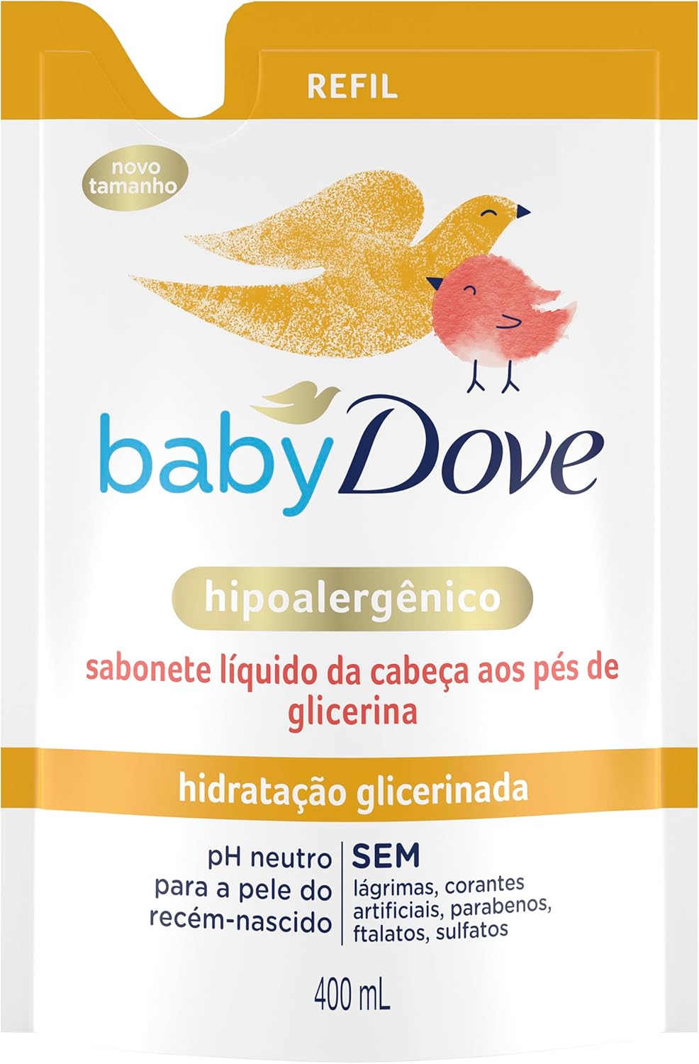 Sabonete Líquido Dove Baby da Cabeça aos Pés Hidratação Glicerinada Refil 400ml