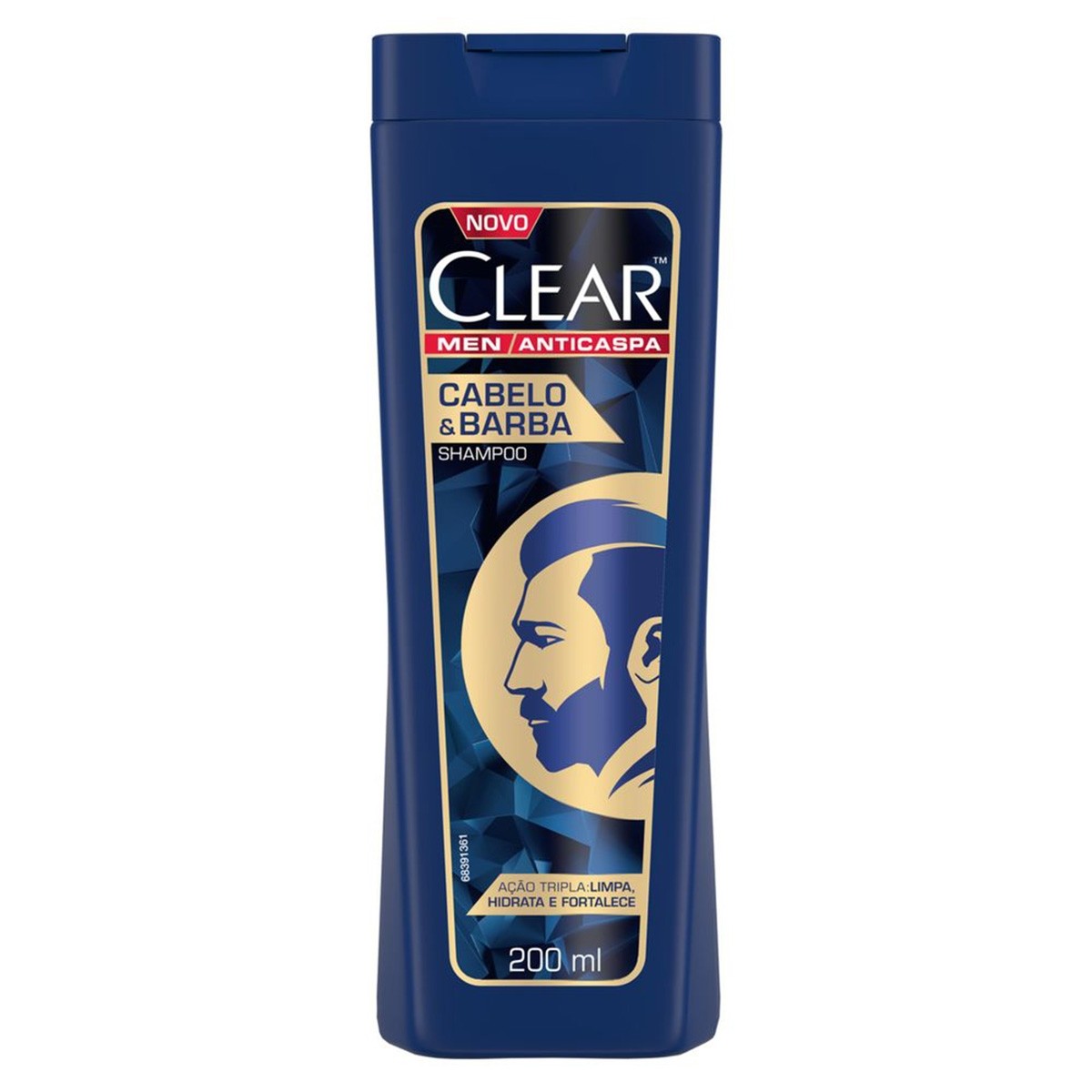 Shampoo Anticaspa Clear Men Cabelo&Barba 200ml