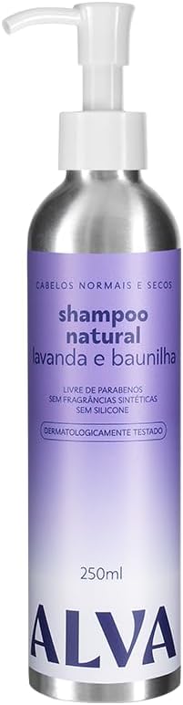 Shampoo Vegano Alva Lavanda e Baunilha Cabelos Normais e Secos 250ml