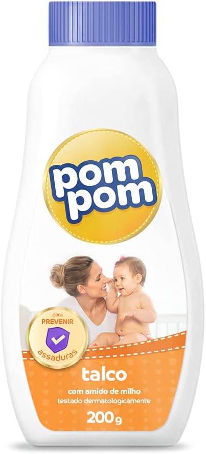 Talco Pom Pom com Amido de Milho 200g