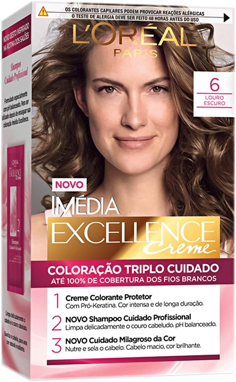 Tintura Permanente Imédia Excellence Creme 6 Louro Escuro