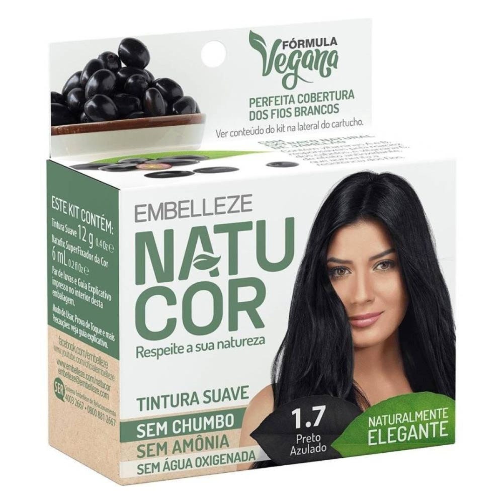 Tintura Suave Natucor 1.7 Preto Azulado