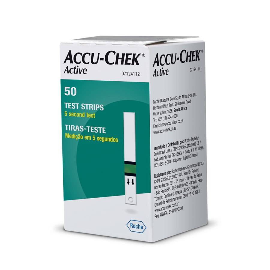Tiras para Controle de Glicemia Accu-Chek Active 50 unidades