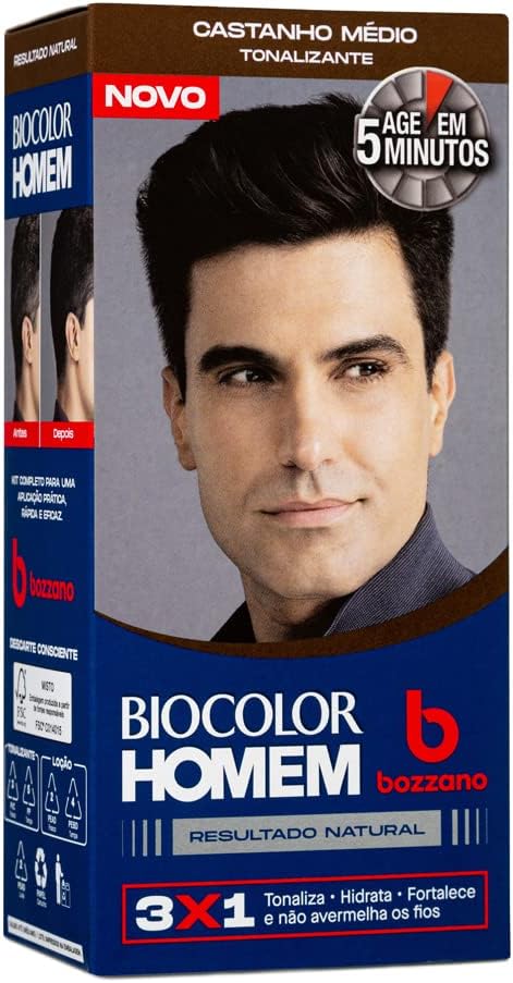 Tonalizante Biocolor Homem Bozzano Castanho Médio