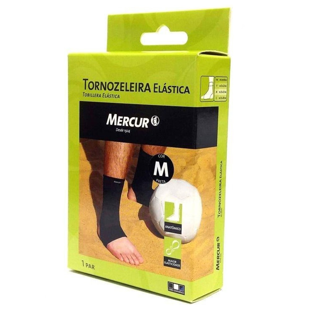 Tornozeleira Elástica Mercur Preto Tamanho M