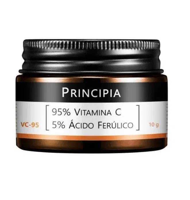 Vitamina C Pura 95% + 5% Ácido Ferúlico Principia VC-95 Pó Ultrafino 10g